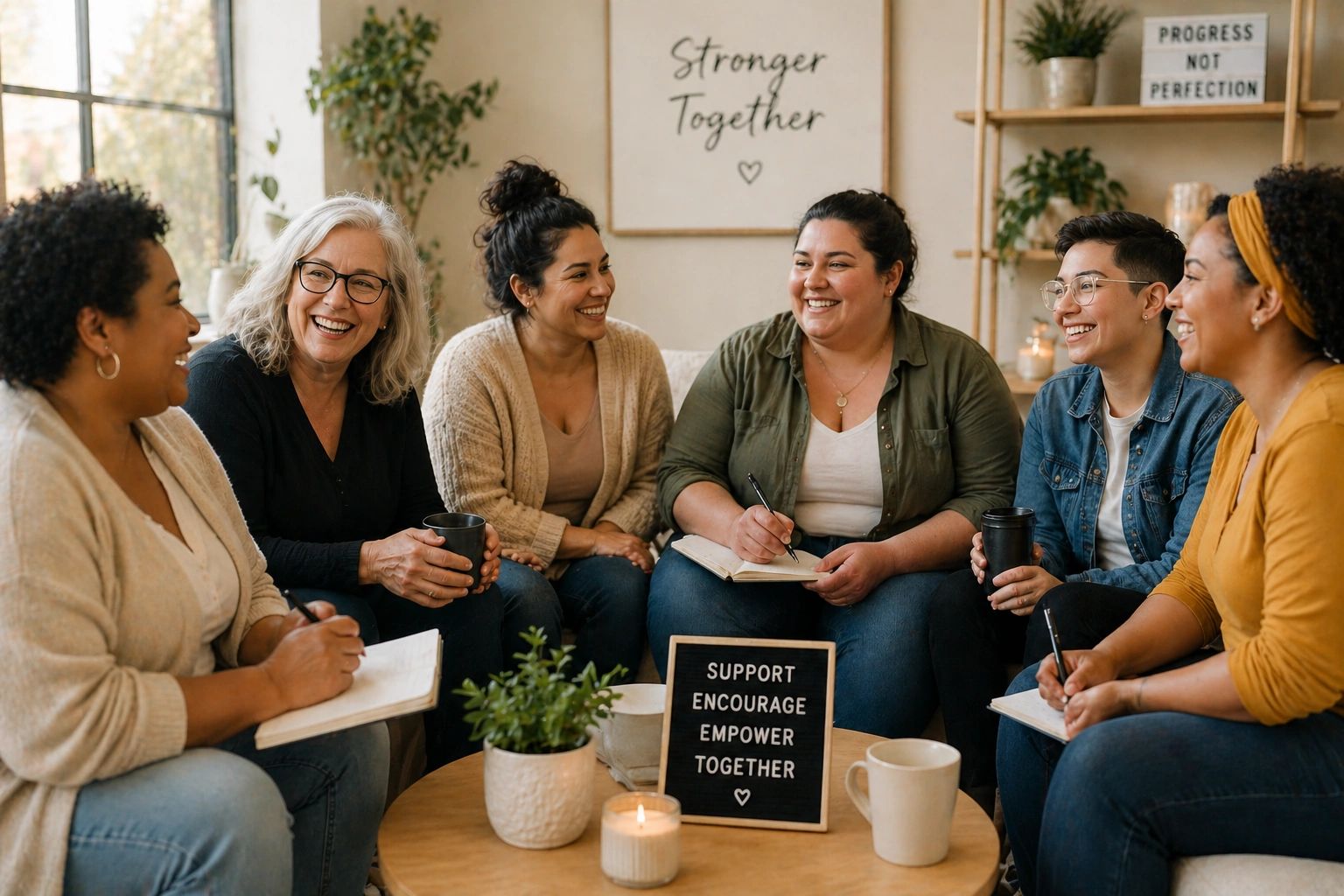 Stronger Together — Progress Not Perfection, Support Encourage Empower Together